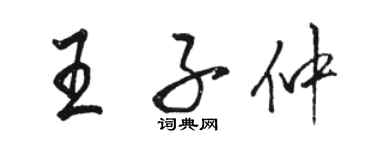 骆恒光王子仲行书个性签名怎么写
