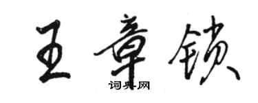骆恒光王章锁行书个性签名怎么写