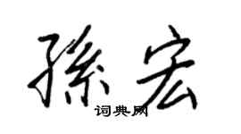 王正良孙宏行书个性签名怎么写