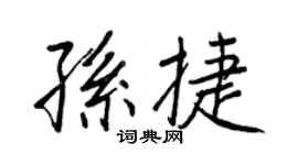 王正良孙捷行书个性签名怎么写