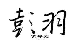 王正良彭羽行书个性签名怎么写