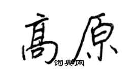 王正良高原行书个性签名怎么写