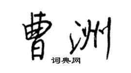 王正良曹洲行书个性签名怎么写