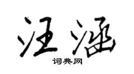 王正良汪涵行书个性签名怎么写