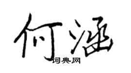 王正良何涵行书个性签名怎么写