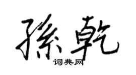 王正良孙乾行书个性签名怎么写