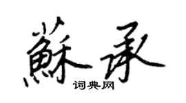 王正良苏承行书个性签名怎么写