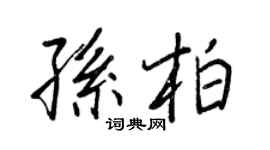 王正良孙柏行书个性签名怎么写