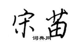 王正良宋苗行书个性签名怎么写