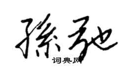 王正良孙弛行书个性签名怎么写