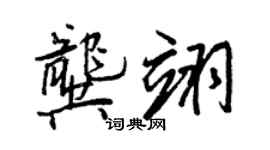 王正良龚翊行书个性签名怎么写