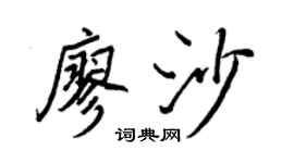王正良廖沙行书个性签名怎么写