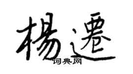 王正良杨迁行书个性签名怎么写