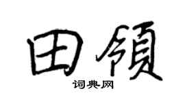 王正良田领行书个性签名怎么写