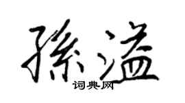 王正良孙溢行书个性签名怎么写