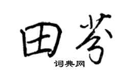 王正良田芬行书个性签名怎么写