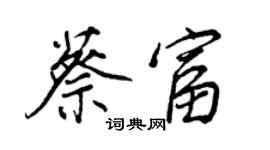 王正良蔡富行书个性签名怎么写