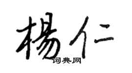 王正良杨仁行书个性签名怎么写