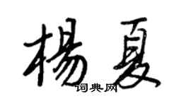 王正良杨夏行书个性签名怎么写