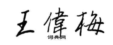 王正良王伟梅行书个性签名怎么写