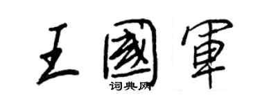 王正良王国军行书个性签名怎么写