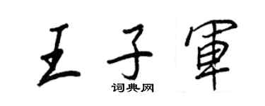 王正良王子军行书个性签名怎么写