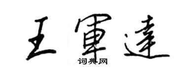 王正良王军达行书个性签名怎么写