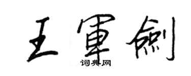 王正良王军剑行书个性签名怎么写