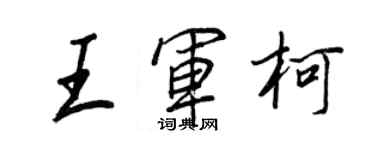 王正良王军柯行书个性签名怎么写