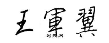 王正良王军翼行书个性签名怎么写
