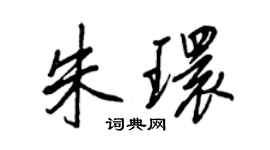 王正良朱环行书个性签名怎么写