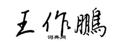 王正良王作鹏行书个性签名怎么写