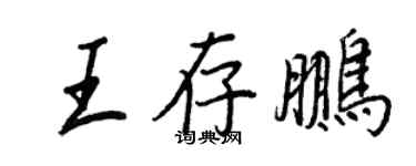 王正良王存鹏行书个性签名怎么写