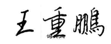 王正良王重鹏行书个性签名怎么写