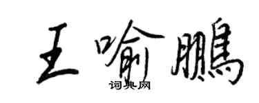 王正良王喻鹏行书个性签名怎么写