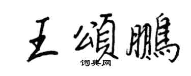 王正良王颂鹏行书个性签名怎么写