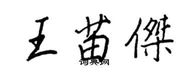 王正良王苗杰行书个性签名怎么写