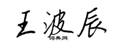 王正良王波辰行书个性签名怎么写