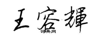 王正良王容辉行书个性签名怎么写