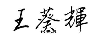王正良王葵辉行书个性签名怎么写