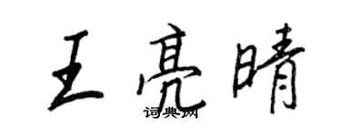 王正良王亮晴行书个性签名怎么写