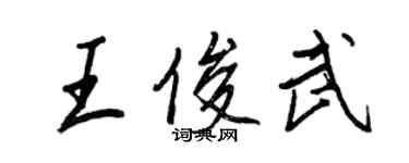 王正良王俊武行书个性签名怎么写