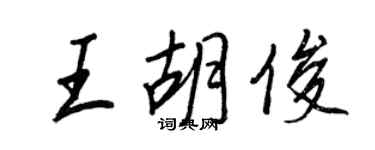 王正良王胡俊行书个性签名怎么写