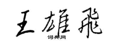 王正良王雄飞行书个性签名怎么写
