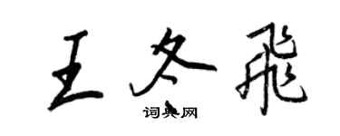 王正良王冬飞行书个性签名怎么写