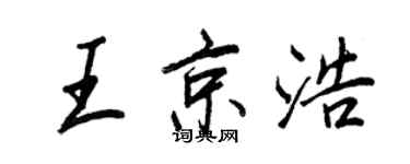 王正良王京浩行书个性签名怎么写