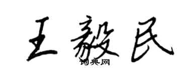王正良王毅民行书个性签名怎么写