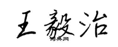 王正良王毅治行书个性签名怎么写