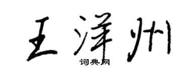 王正良王洋州行书个性签名怎么写