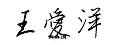 王正良王爱洋行书个性签名怎么写